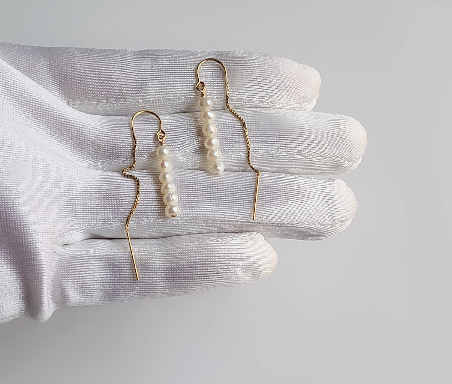 Gold Filled Pearl Threader Earrings