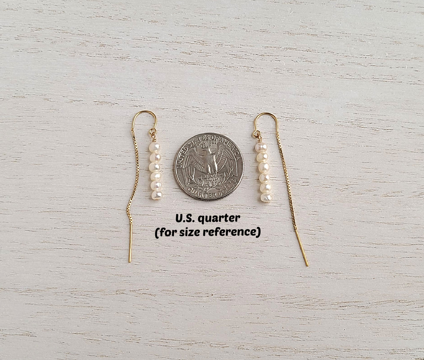 Gold Filled Pearl Threader Earrings