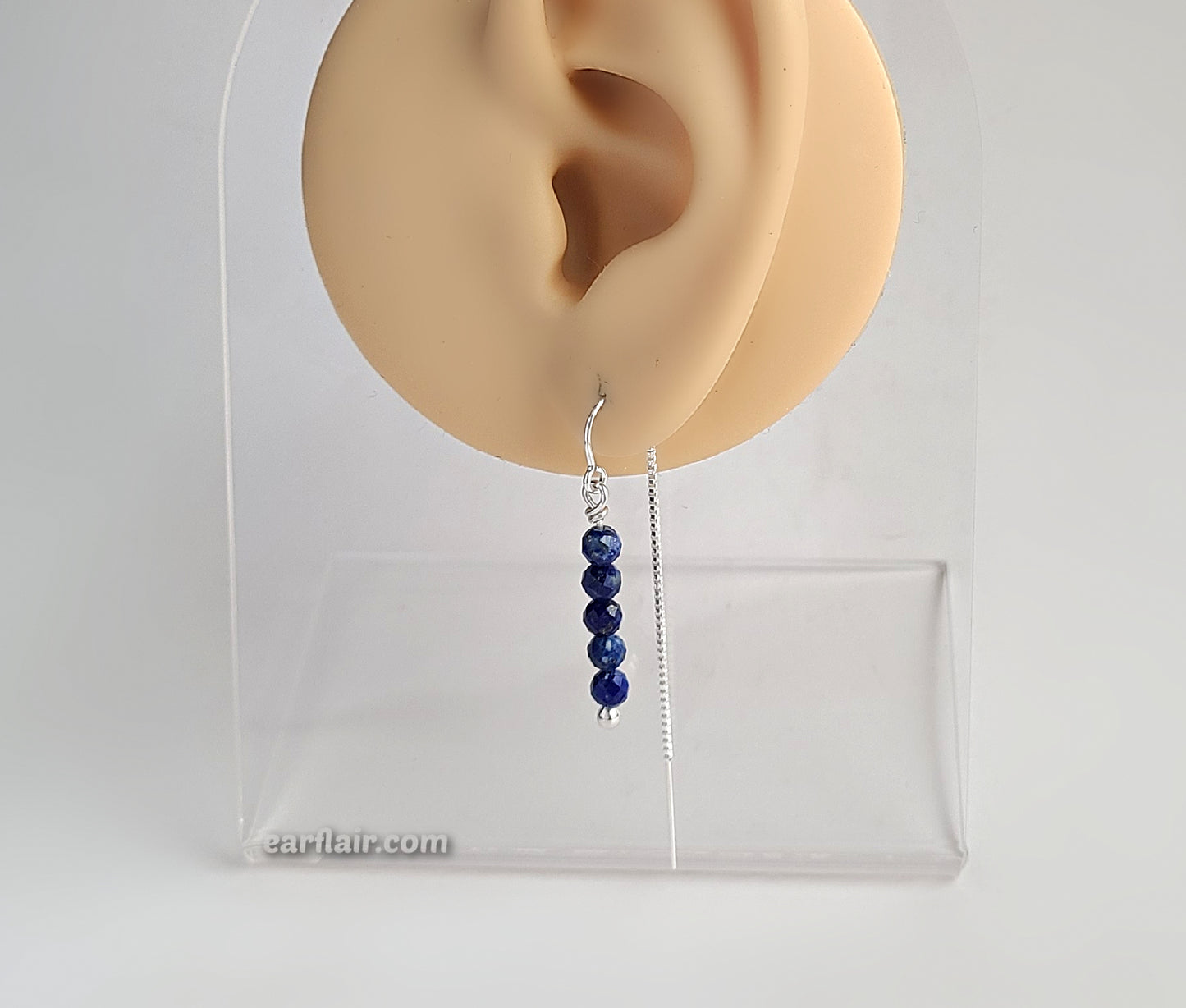 Sterling Silver Lapis Lazuli Threader Earrings