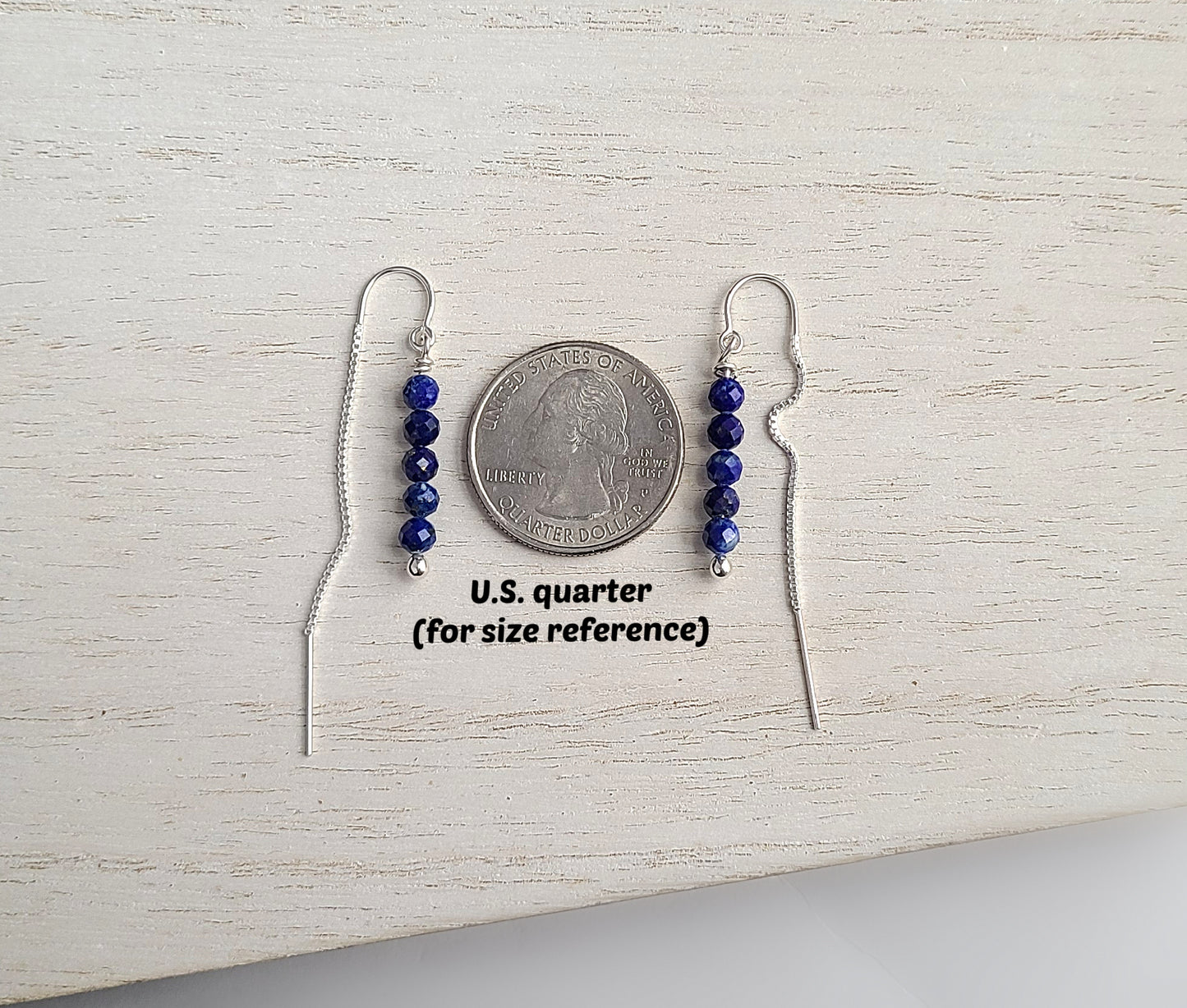 Sterling Silver Lapis Lazuli Threader Earrings