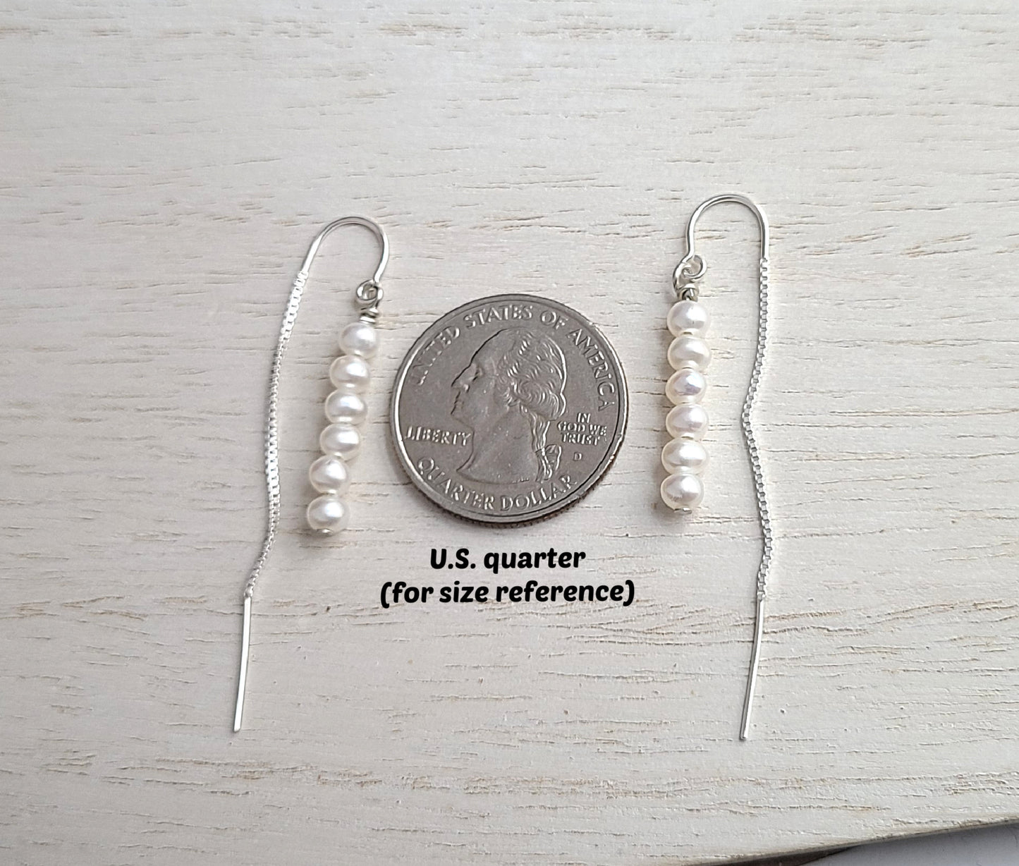 Sterling Silver Pearl Threader Earrings