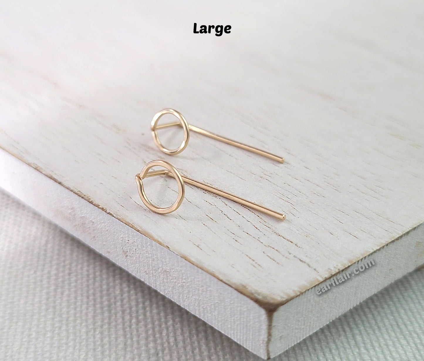 14k Gold Filled Circle Threader Earrings