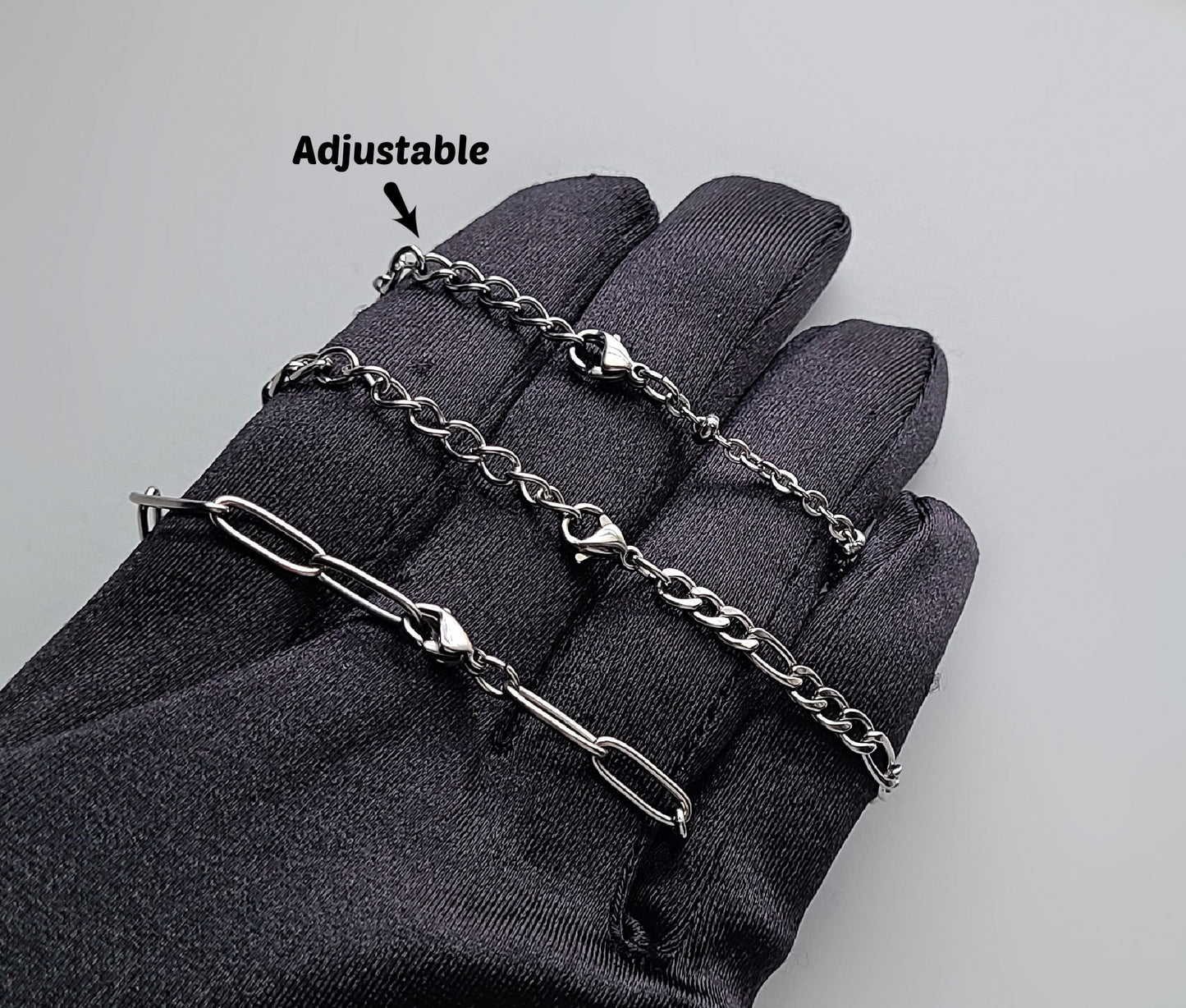 Stainless Steel Adjustable Twisted Links Bracelet / Anklet
