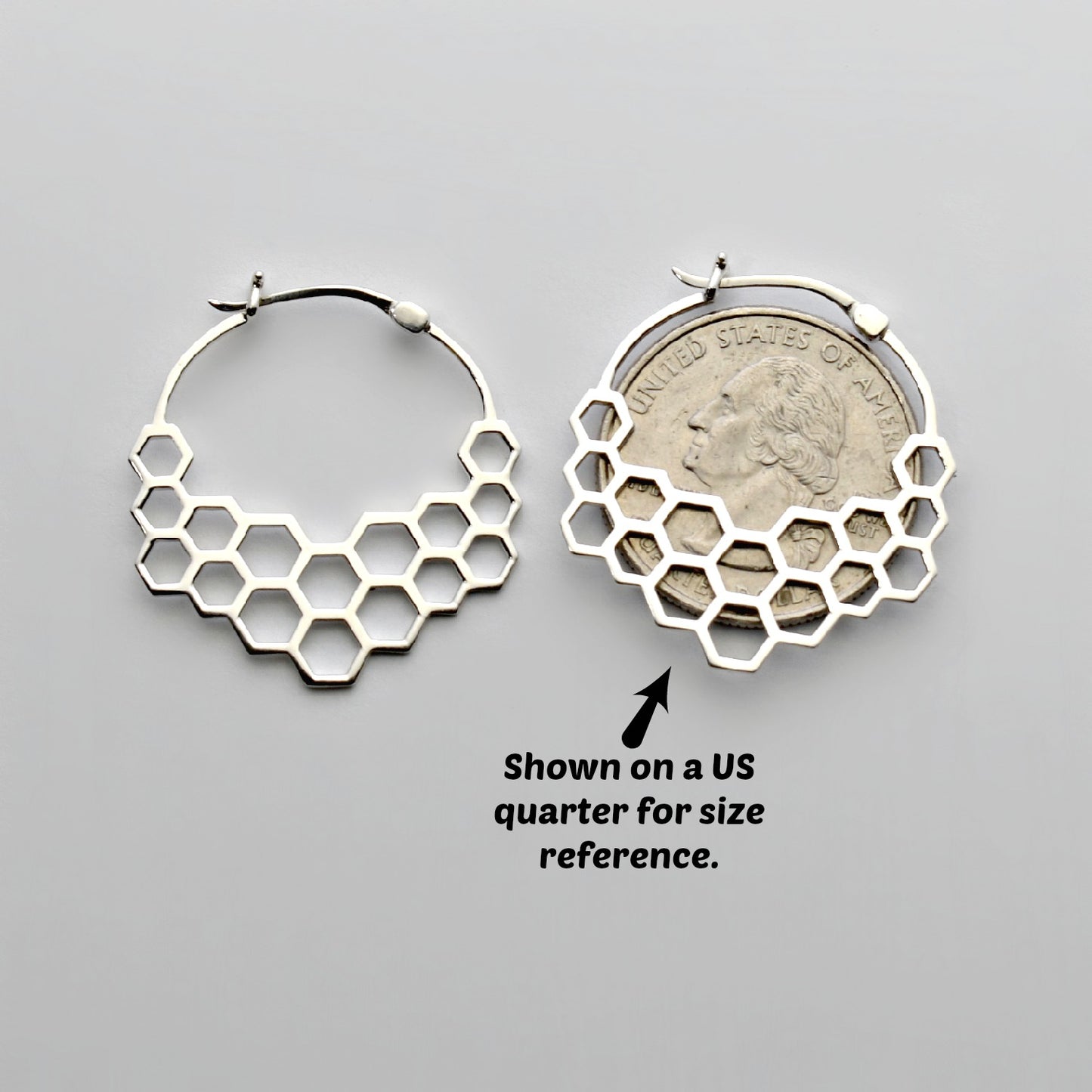 Sterling Silver Honeycomb Hoop Earrings -- EF0002