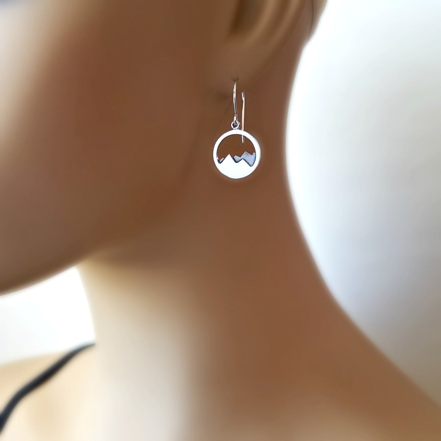 Sterling Silver Oxidized Mountain Charm -- EF0053