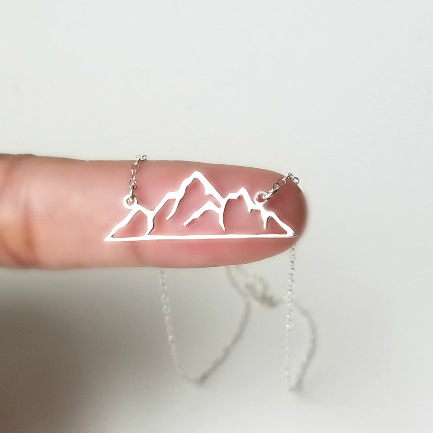 Sterling Silver Mountain Necklace -- EF0168