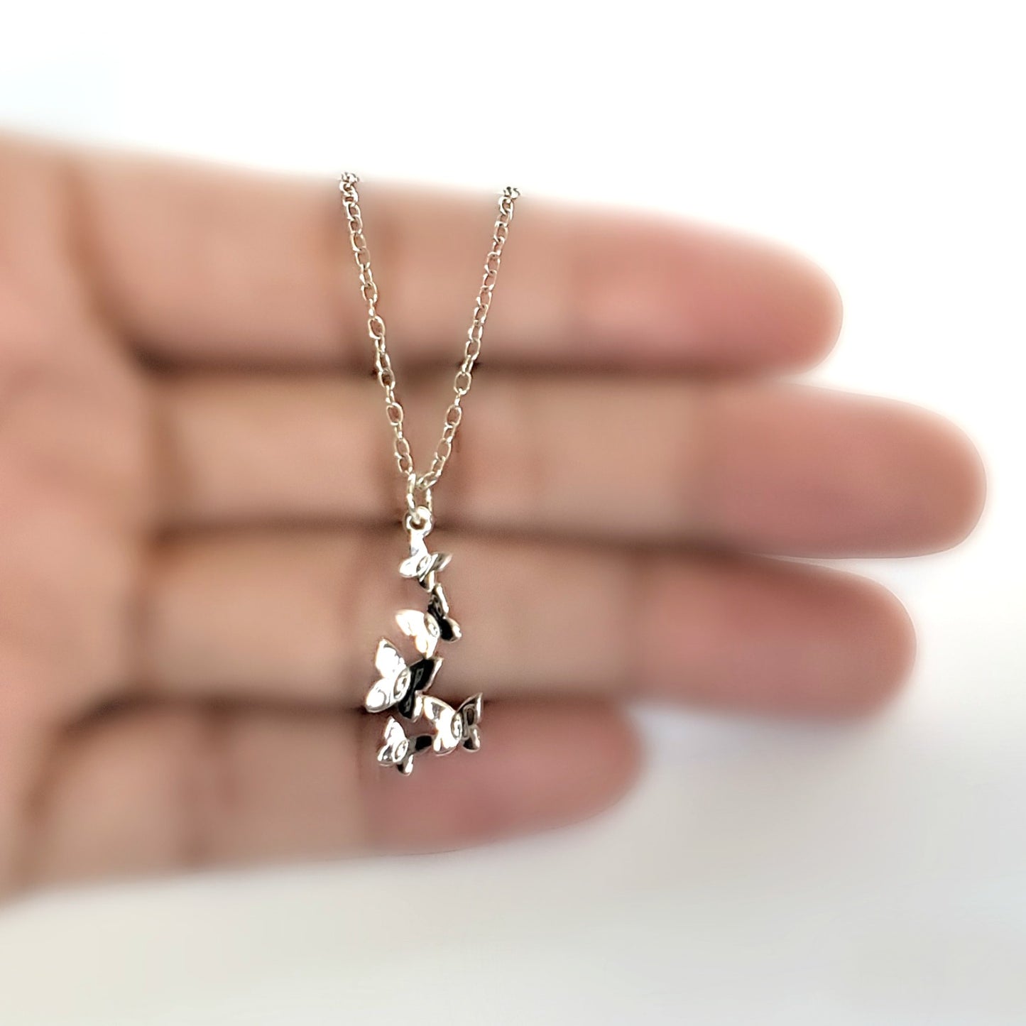 Sterling Silver Butterfly Cluster Charm -- EF0177
