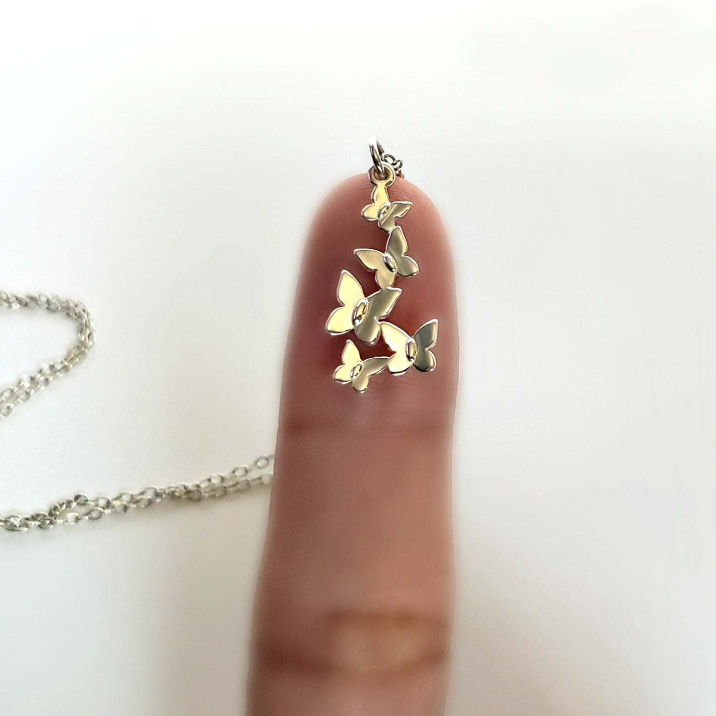 Sterling Silver Butterfly Cluster Charm -- EF0177