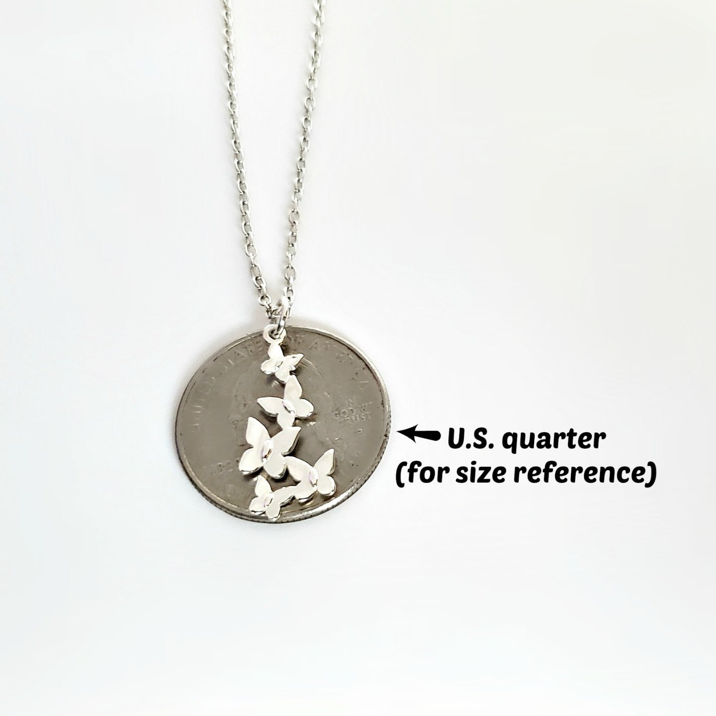 Sterling Silver Butterfly Cluster Charm -- EF0177