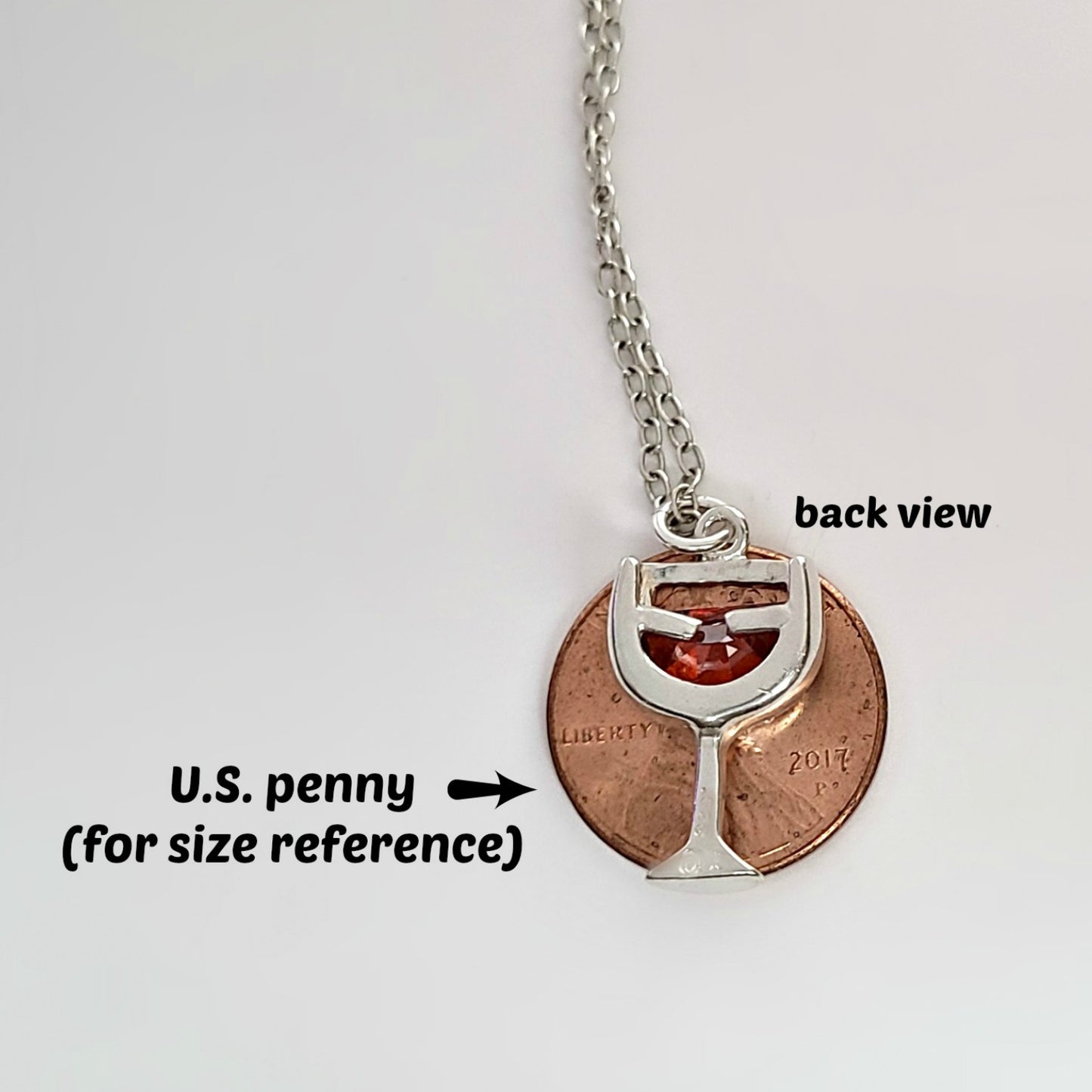 Sterling Silver Red Wine Glass Charm -- EF0207