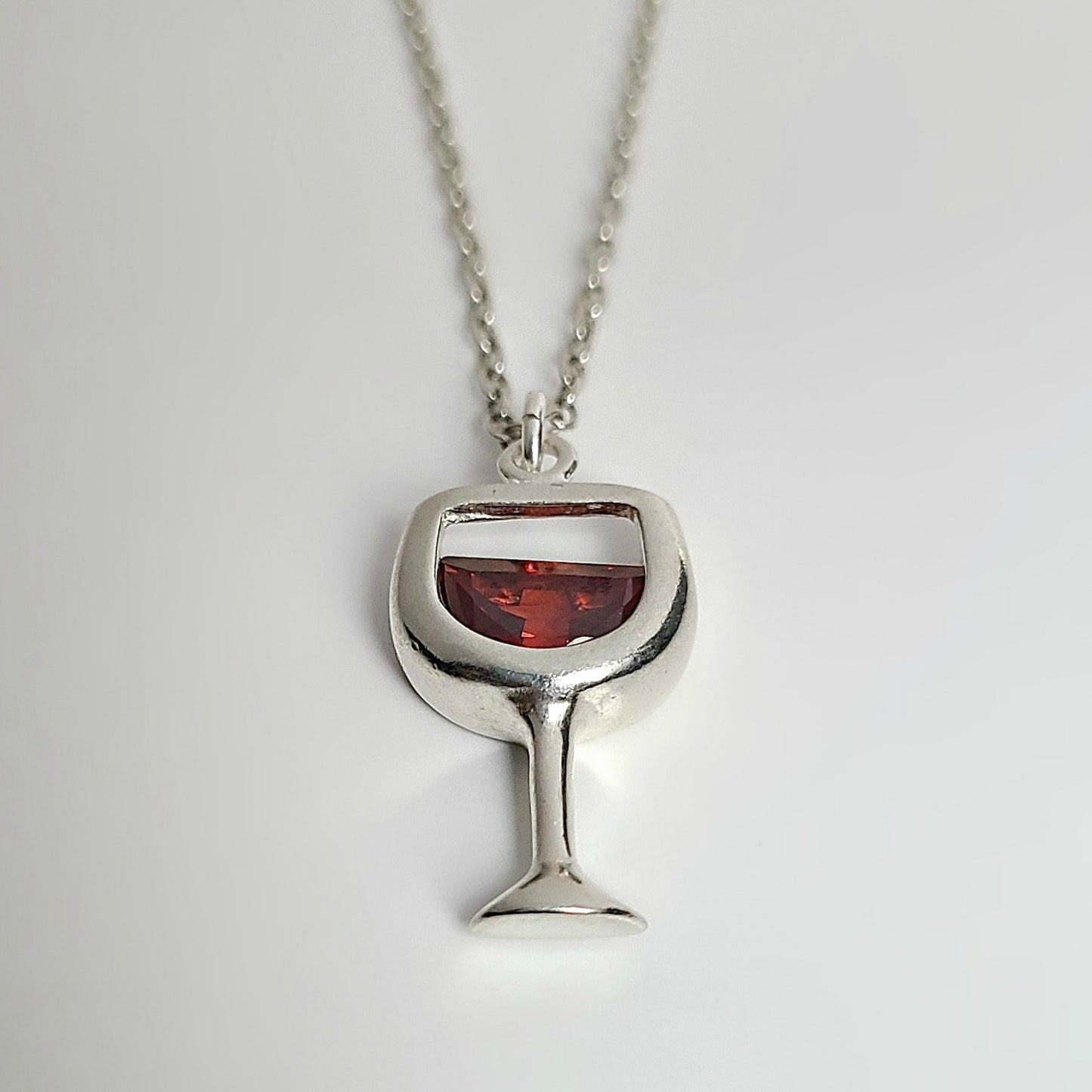Sterling Silver Red Wine Glass Charm -- EF0207