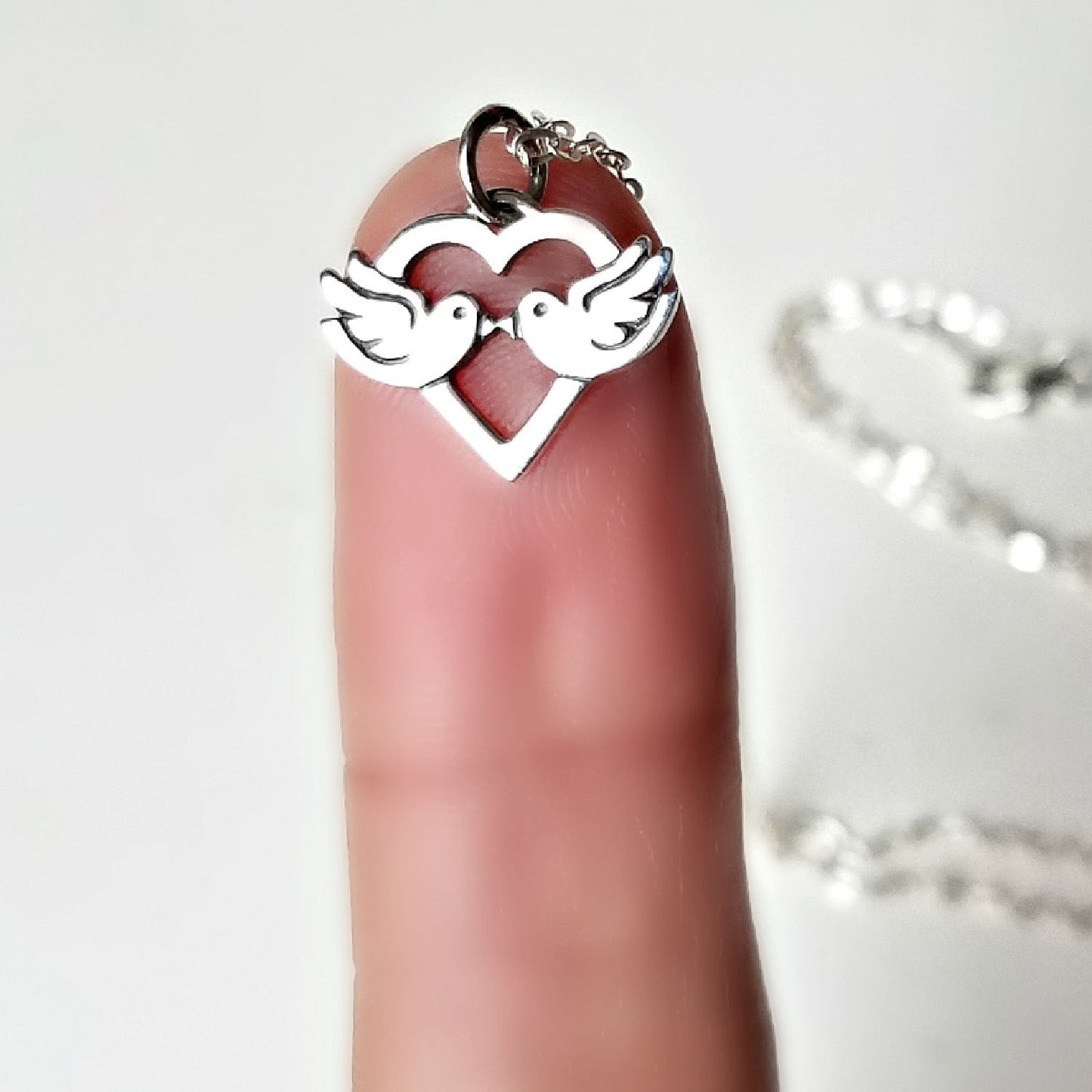 Sterling Silver Love Birds Charm -- EF0212