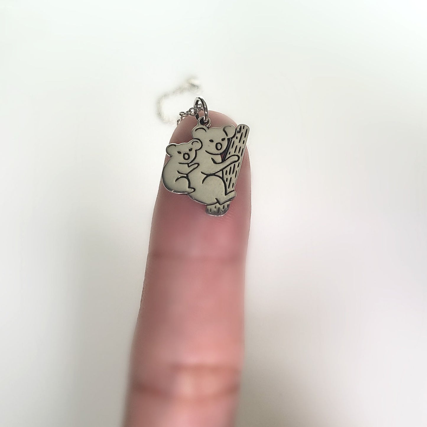 Sterling Silver Koala Bears Charm -- EF0220