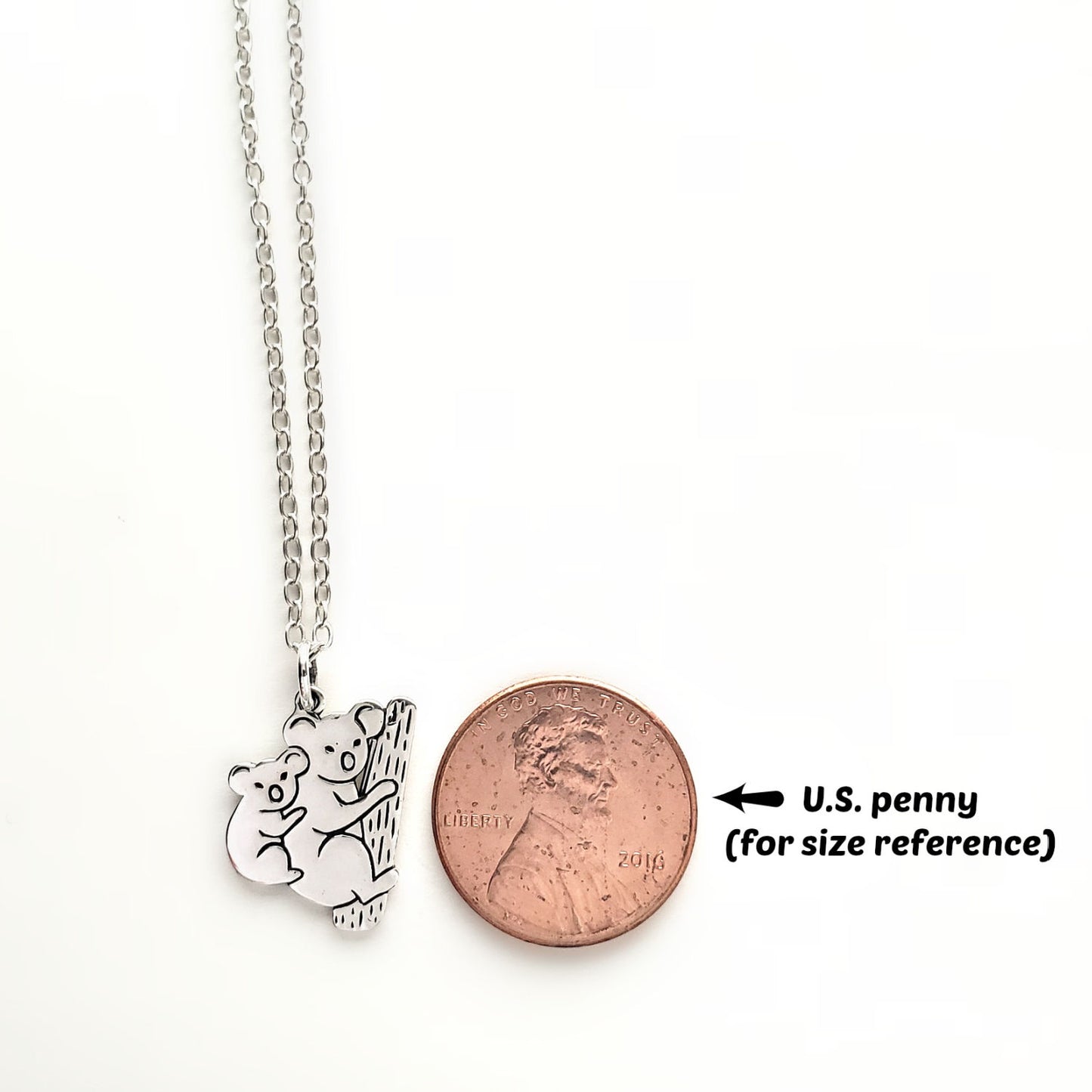 Sterling Silver Koala Bears Charm -- EF0220