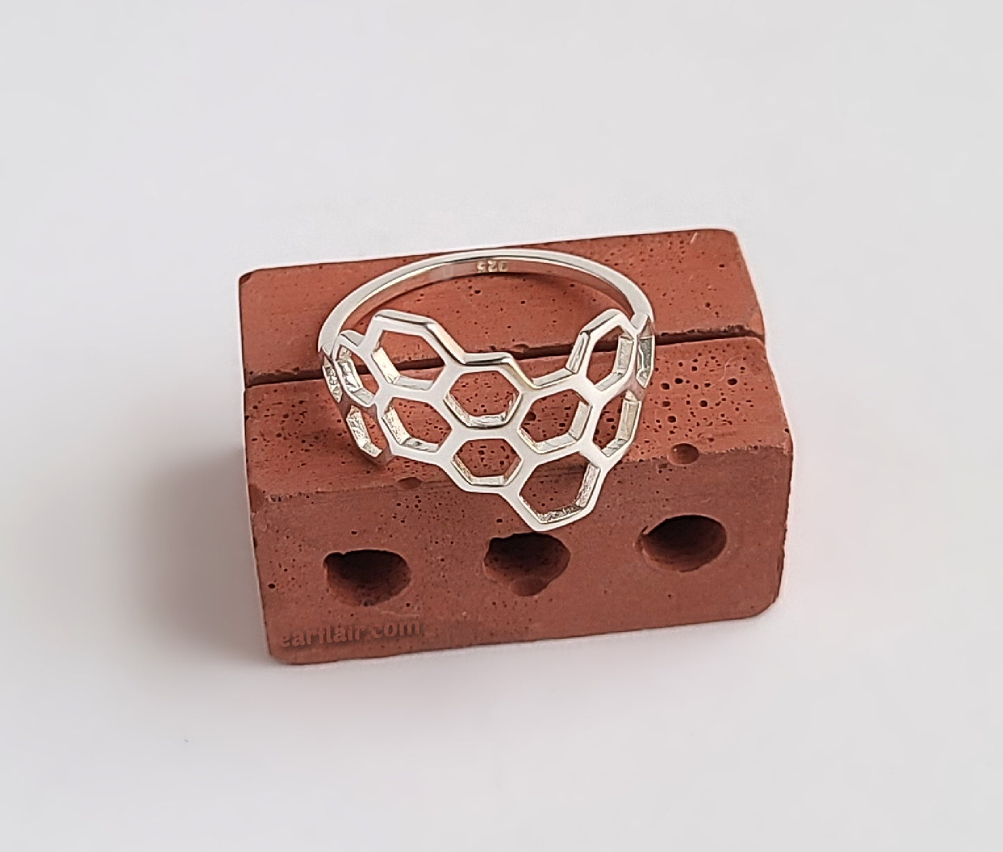 Sterling Silver Honeycomb Ring -- EF0226