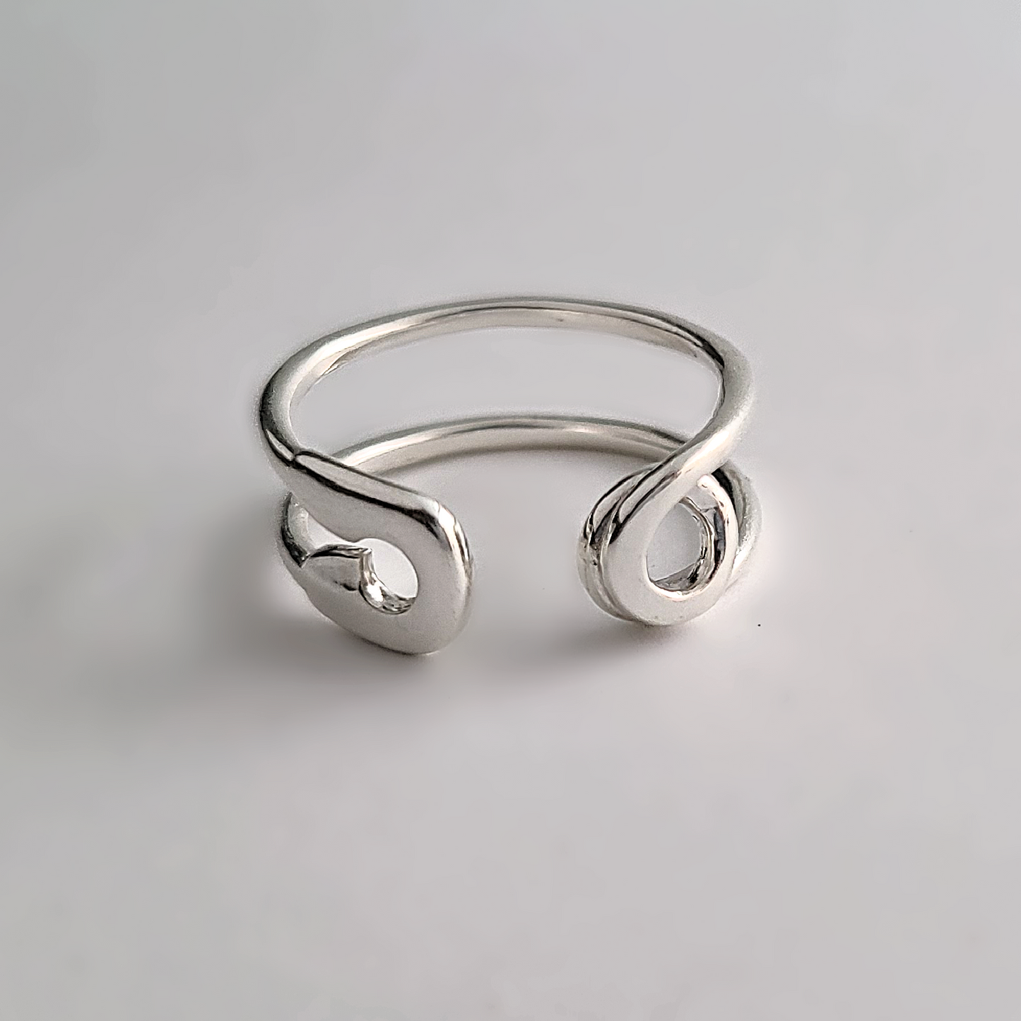 Sterling Silver Safety Pin Ring -- EF0261