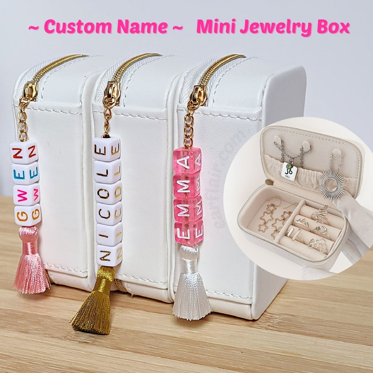 Mini Personalized Jewelry Travel Case