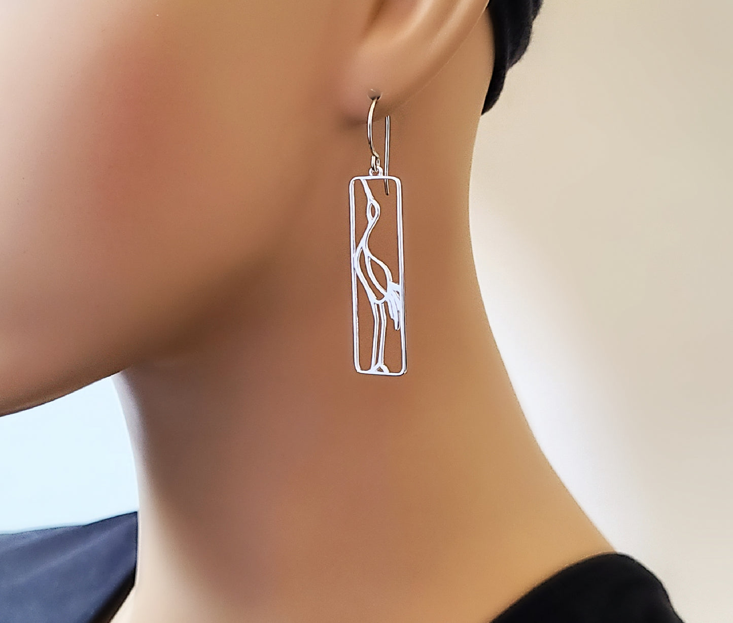 Sterling Silver Crane Pendant/Necklace -- N122