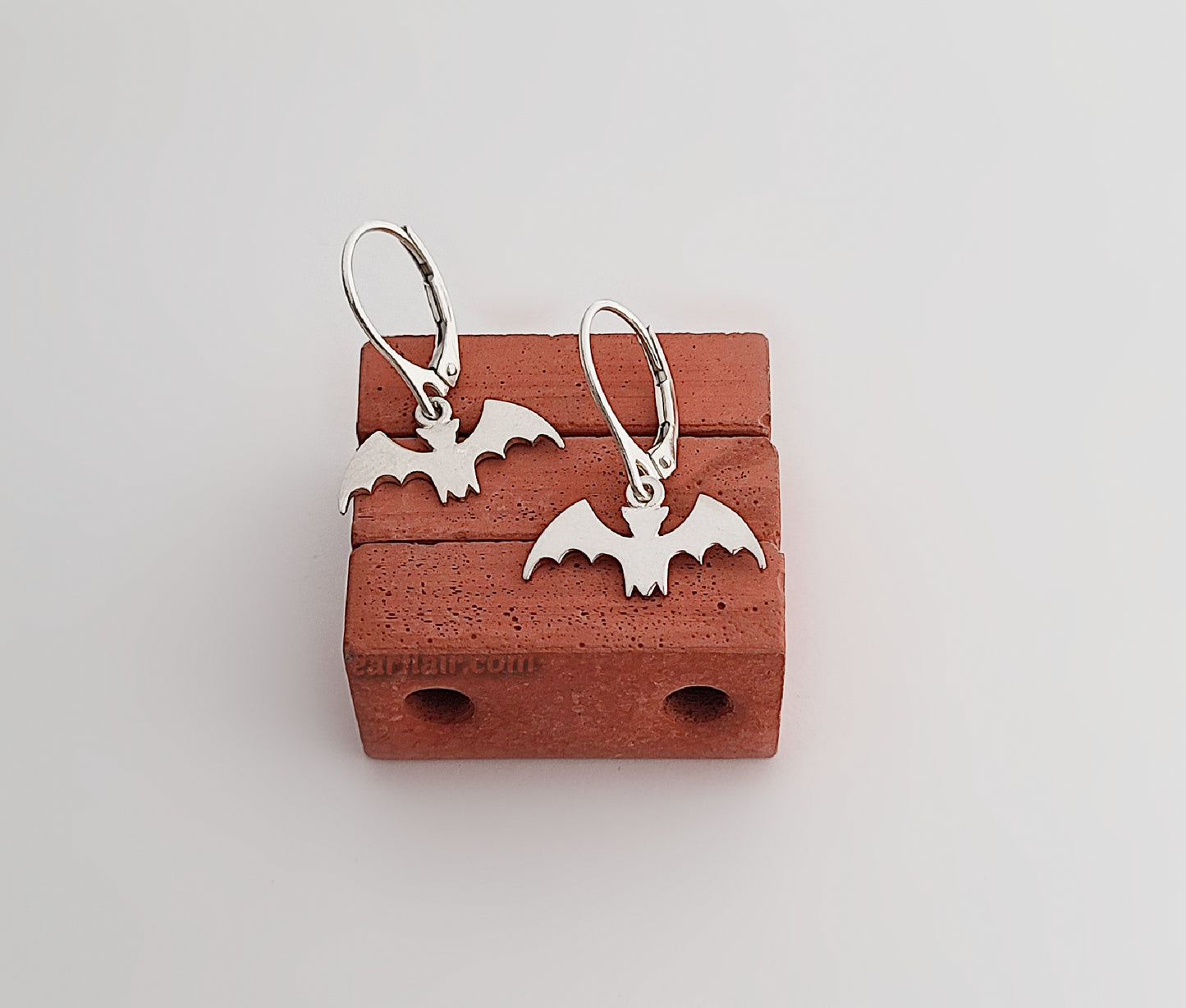 Sterling Silver Bat Dangle Earrings -- E220