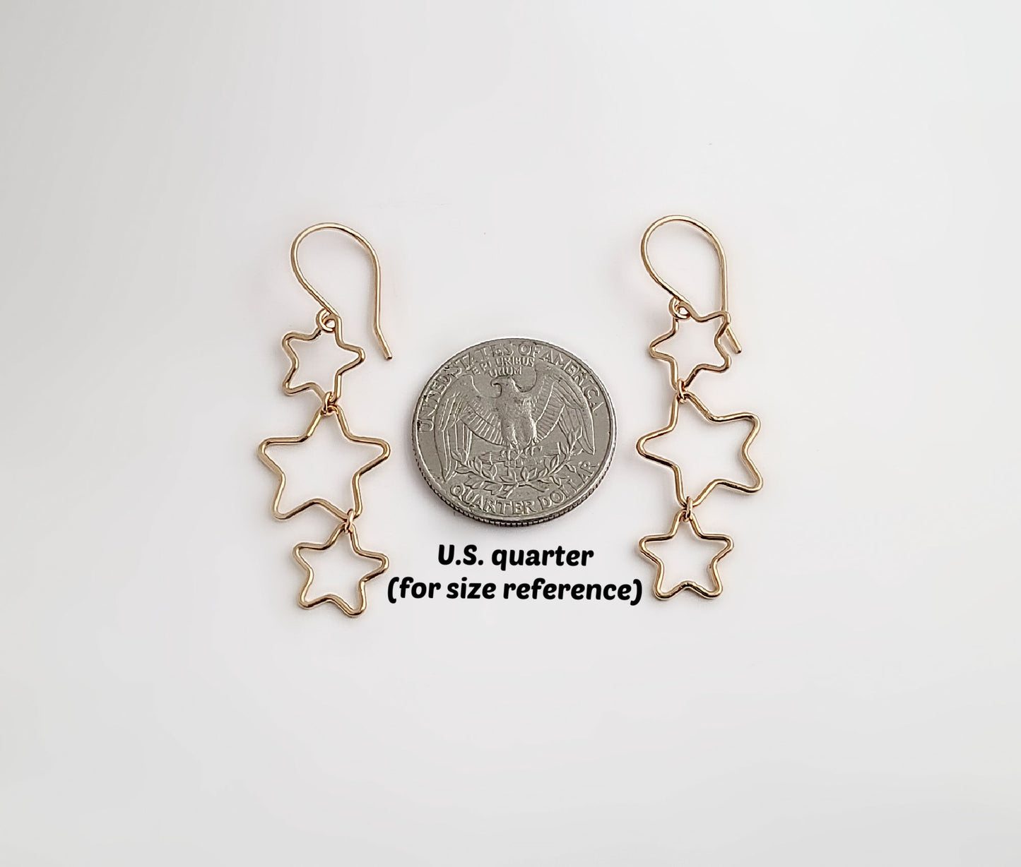Gold Filled Dangling Stars Earrings
