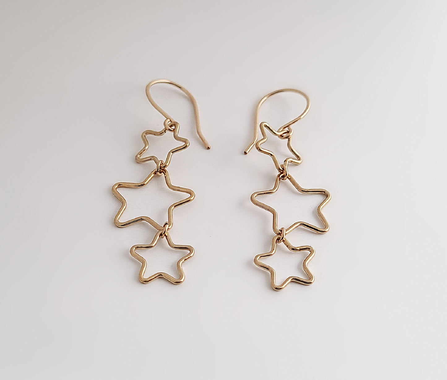 Gold Filled Dangling Stars Earrings