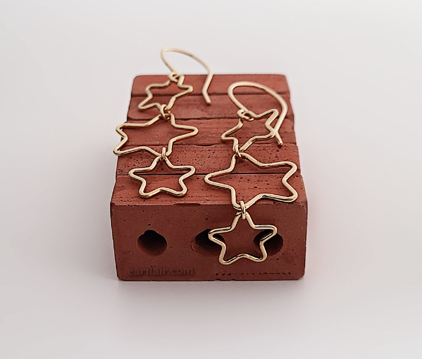 Gold Filled Dangling Stars Earrings