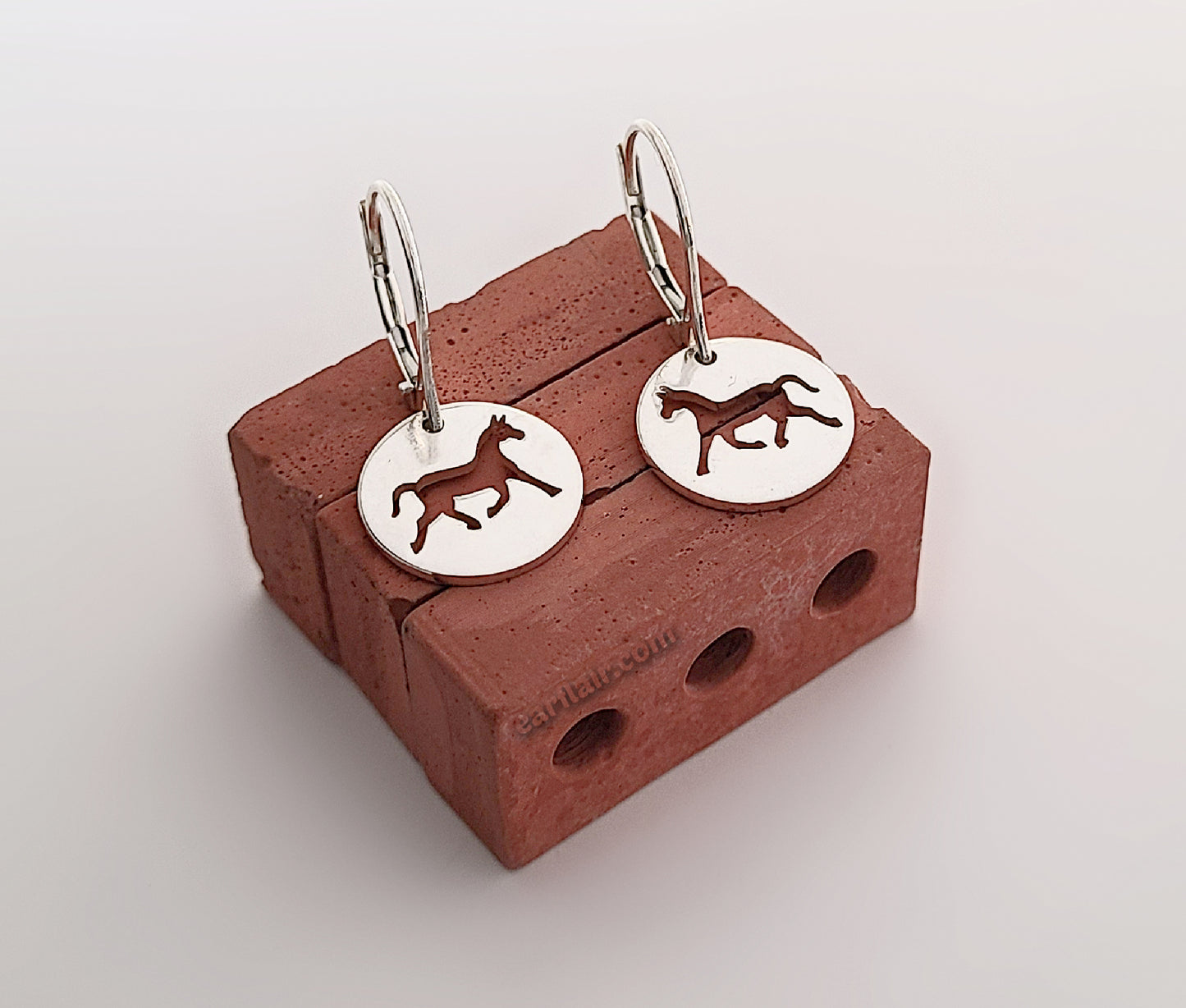 Sterling Silver Horse Cutout Earrings