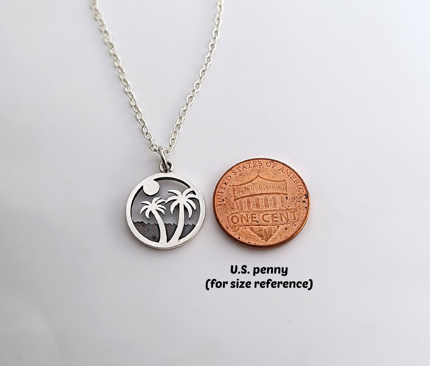 Sterling Silver Palm Trees Charm -- EF0260