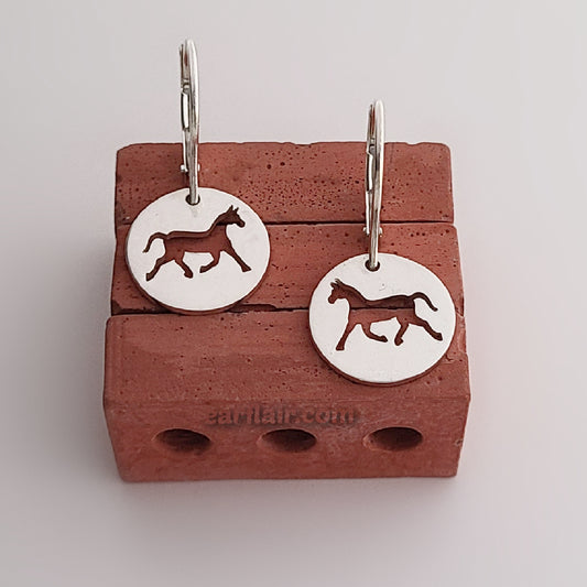 Sterling Silver Horse Cutout Earrings