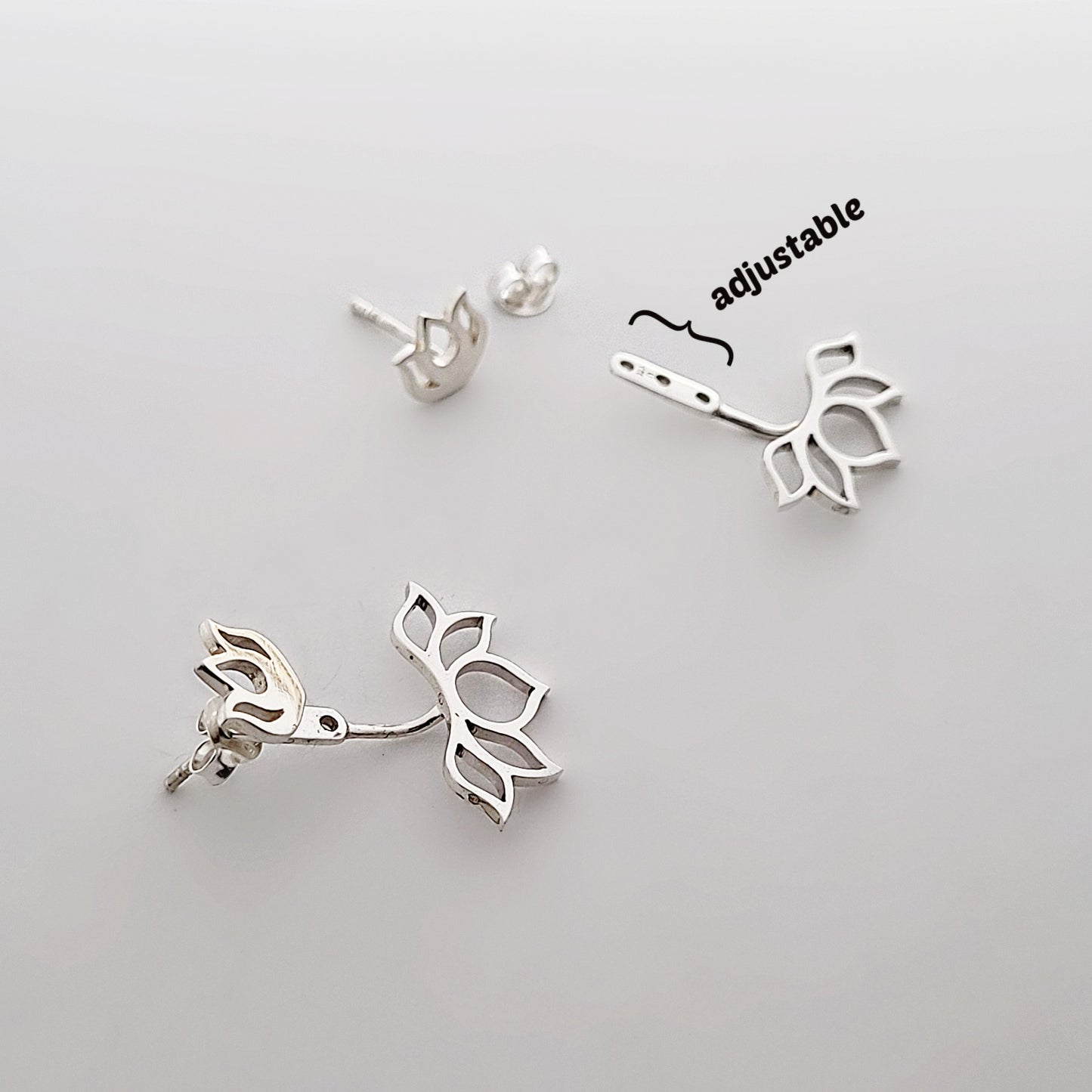 Sterling Silver Lotus Flower Ear Jacket