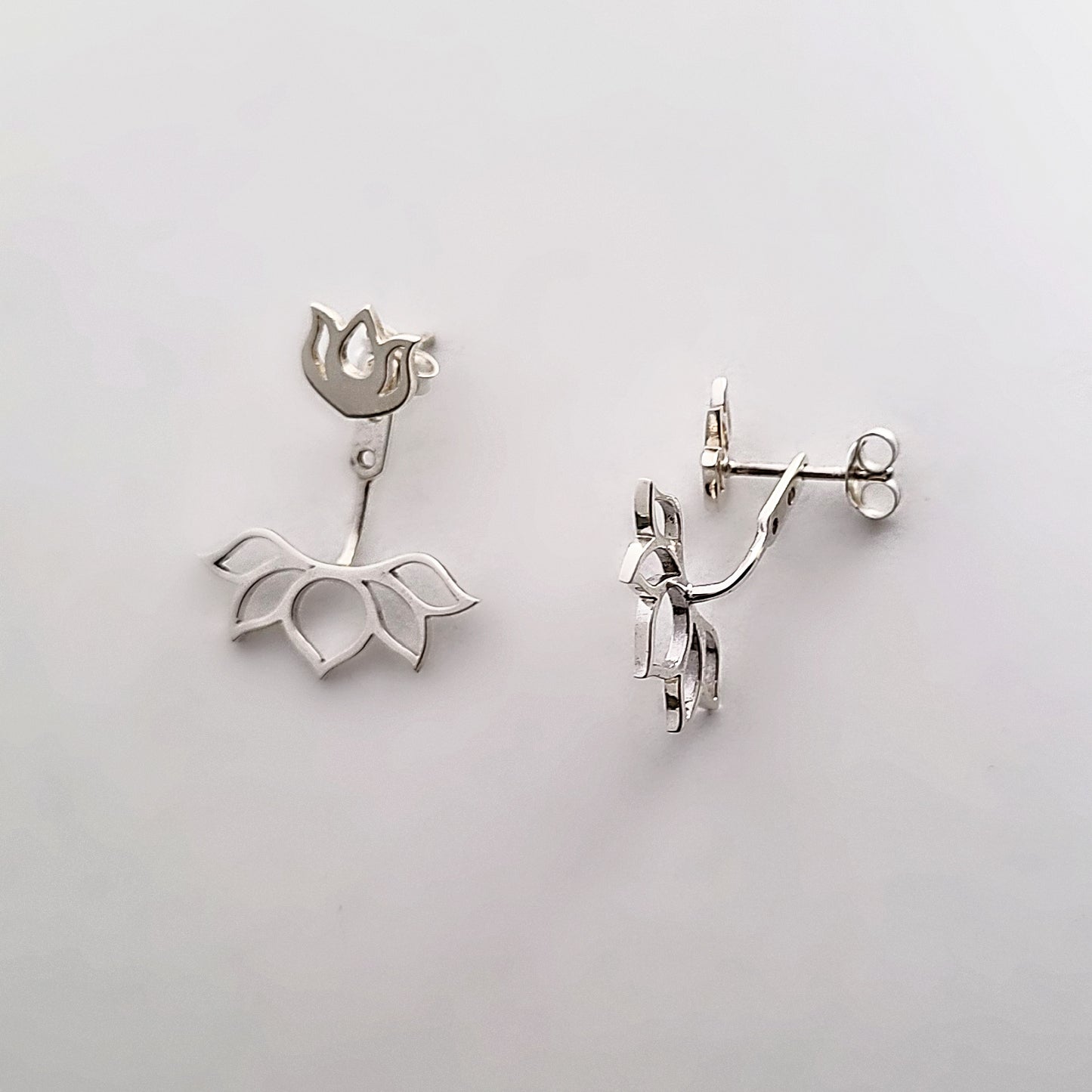 Sterling Silver Lotus Flower Ear Jacket