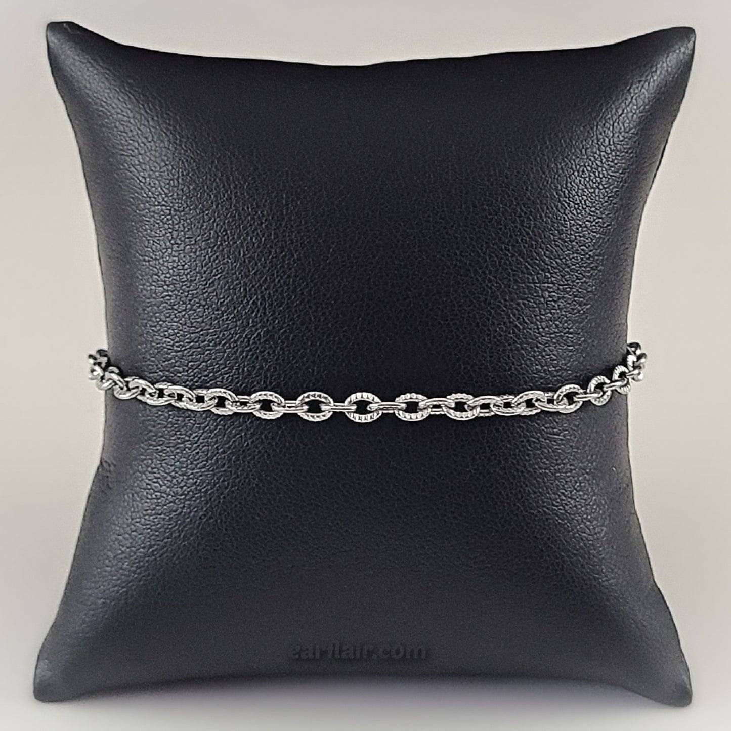 Stainless Steel Adjustable Textured Oval Bracelet / Anklet