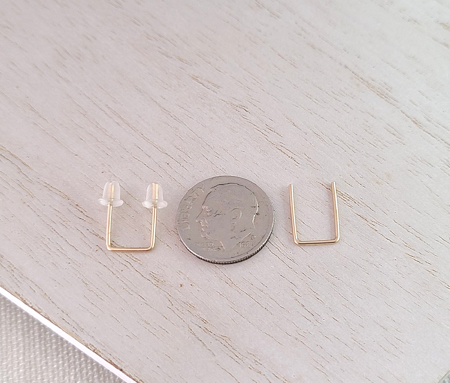 14k Gold Filled 2 Piercing Staple Earring (Custom Size)