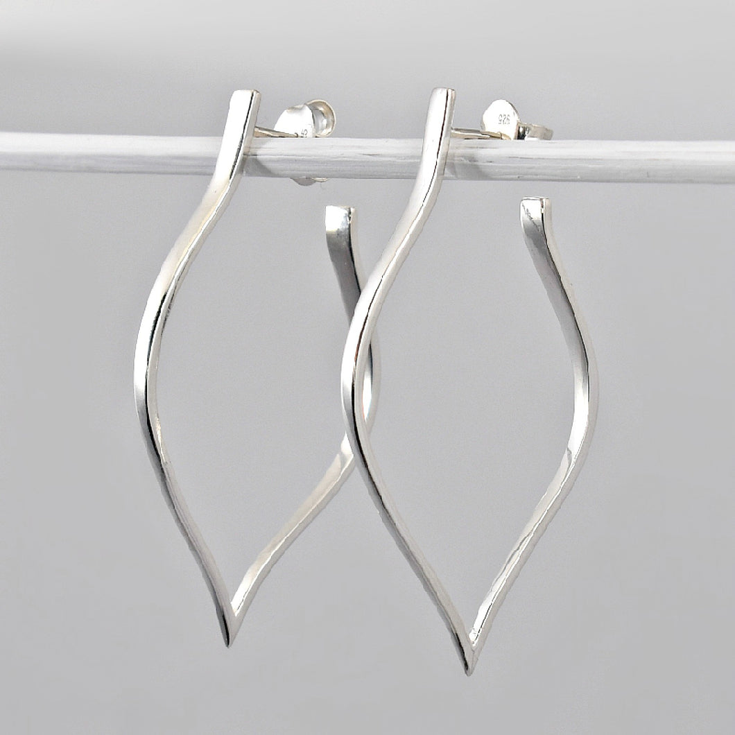Sterling Silver Lotus Petal Post Earrings -- EF0009