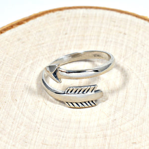 Sterling Silver Adjustable Arrow Ring -- EF0010