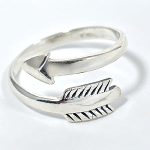 Sterling Silver Adjustable Arrow Ring -- EF0010