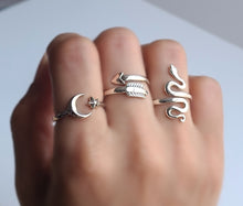 Load image into Gallery viewer, Sterling Silver Adjustable Snake Ring
