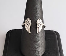 Load image into Gallery viewer, Sterling Silver Adjustable Angel Wings Ring -- EF0013

