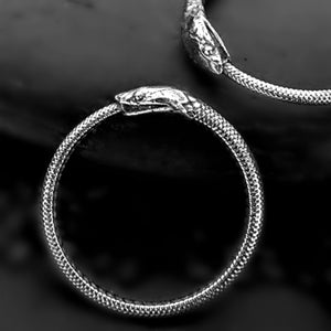 Sterling Silver Textured Snake Ring -- EF0014