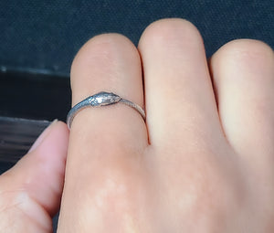 Sterling Silver Textured Snake Ring -- EF0014