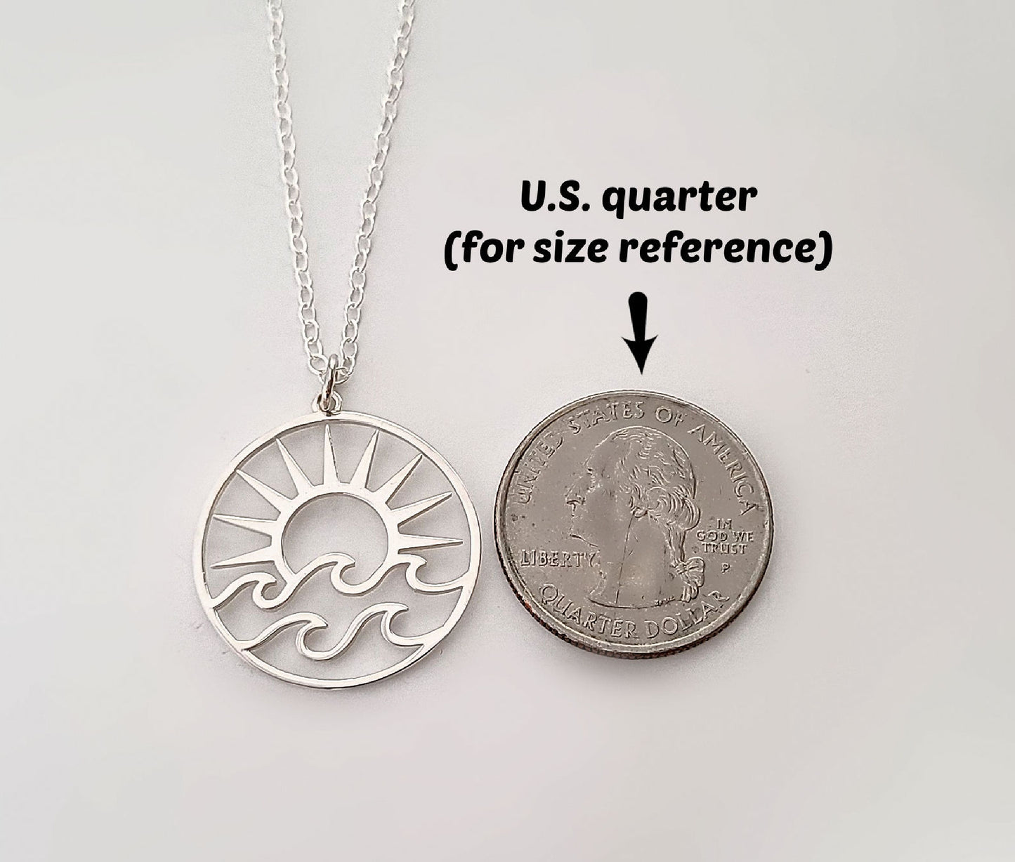 Sterling Silver Sun and Waves Charm -- EF0255