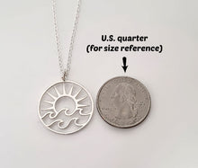 Load image into Gallery viewer, Sterling Silver Sun and Waves Charm -- EF0255
