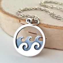 Load image into Gallery viewer, Sterling Silver Ocean Waves Charm -- EF0051
