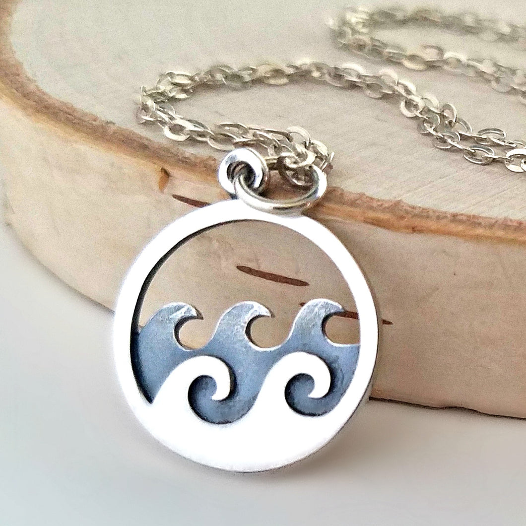 Sterling Silver Ocean Waves Charm -- EF0051