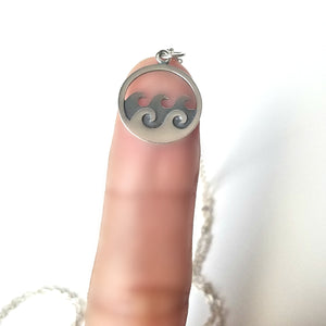 Sterling Silver Ocean Waves Charm -- EF0051