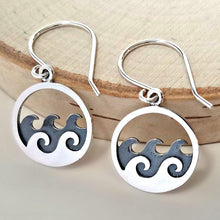 Load image into Gallery viewer, Sterling Silver Ocean Waves Earrings -- EF0052
