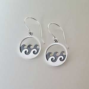 Sterling Silver Ocean Waves Earrings -- EF0052