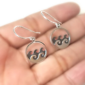 Sterling Silver Ocean Waves Earrings -- EF0052