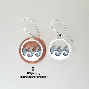 Sterling Silver Ocean Waves Earrings -- EF0052