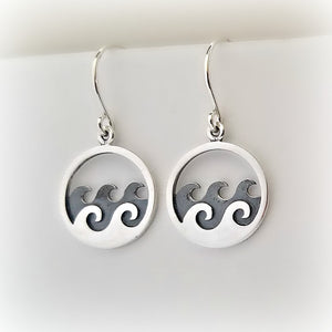 Sterling Silver Ocean Waves Earrings -- EF0052